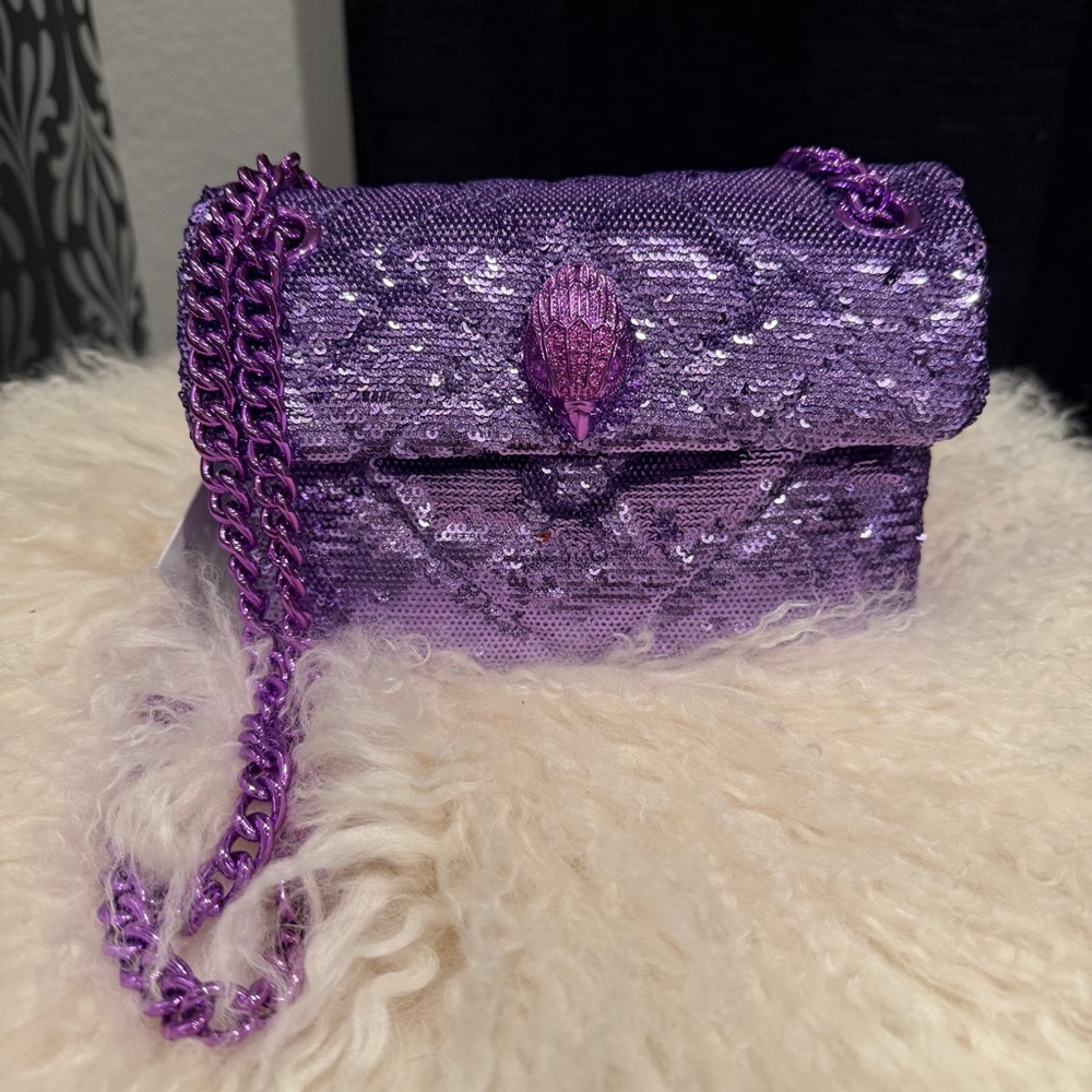 Kurt Geiger rare Purple Sequin mini crossbody bag (rare release in early 2000’s) - Picture 2 of 8